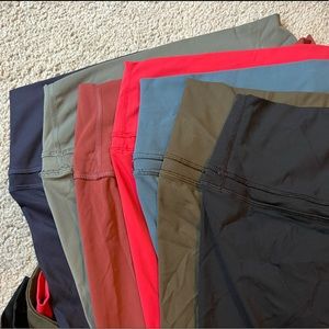 7 PAIR of Size LARGE CRZ Yoga Naked Feeling Workout Crop Leggings - 19 inch